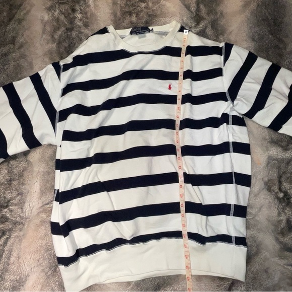 Polo by Ralph Lauren Men's White and Black Striped Sweater - Picture 2 of 5